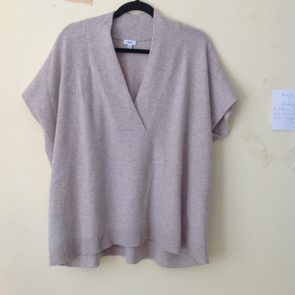VINCE Cashmere/ Wool Beige Sleeveless Sweater** XS